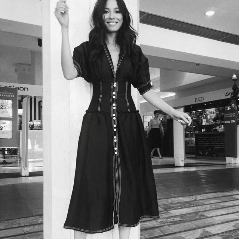 Aje flared corset dress